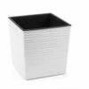 SIENA GARDEN Biron Pflanzgefäß Biron, Weiß Rillenoptik, 25x25x26 Cm