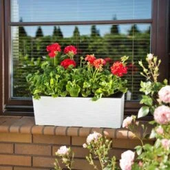 SIENA GARDEN Pflanzgefäß ODOS, Weiß Rillenoptik, 56 X 19 X 19,5 Cm 62705 -Siena Garden 29ed4cc3 2ccd 4b74 b749 1195f810c472