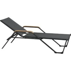 Tesoro Liege, Matt-anthrazit Alu, Textil, Teak FSC 100%