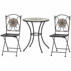 SIENA GARDEN SET Stella 2 X Klappstuhl + 1 X Tisch Ø 60 Cm J27999