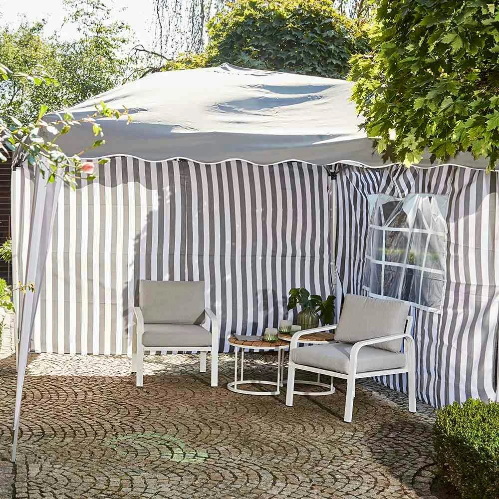 SIENA GARDEN Faltpavillon Seitenteile Zu Faltpavillon 3x3 M, Taupe/weiß, 2er Set 6 SIENA GARDEN Faltpavillon Seitenteile Zu Faltpavillon 3x3 M, Taupe/weiß, 2er Set – Bild 6