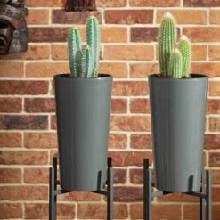 SIENA GARDEN Lille Pflanzgefäß Lille, Anthrazit Hochglanzoptik, Ø30x57 Cm -Siena Garden 93b78ebb b0fd 4c4b b1a0 629bbe24d37c