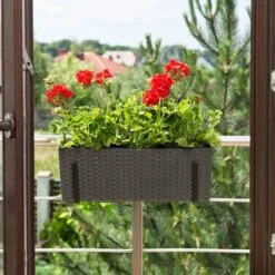 SIENA GARDEN Pflanzgefäß PAVIE, Graphit Rattanoptik, 56 X 19 X 19,5 Cm 62550 -Siena Garden 9bb858c7 060e 4979 b440 488630420697