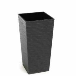 SIENA GARDEN Nizza Pflanzgefäß Nizza, Graphit Rillenoptik, 25x25x46,5 Cm