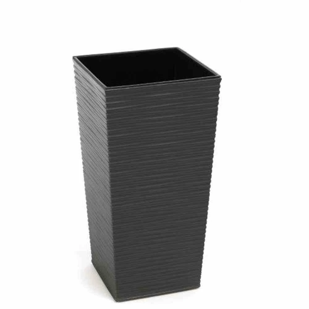 SIENA GARDEN Nizza Pflanzgefäß Nizza, Graphit Rillenoptik, 25x25x46,5 Cm 1 SIENA GARDEN Nizza Pflanzgefäß Nizza, Graphit Rillenoptik, 25x25x46,5 Cm