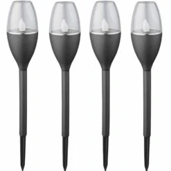 SIENA GARDEN Solarfackel 4er Set Solarfackel Candle, 4er
