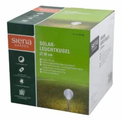 SIENA GARDEN Kugel Solarleuchtkugel Solar-Leuchtkugel Ø30cm, Kunststoff,