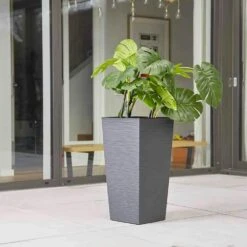 SIENA GARDEN Nizza Pflanzgefäß Nizza, Graphit Rillenoptik, 40x40x75 Cm -Siena Garden d4049659 3b90 4cc5 8c66 7ab5f85fe2a6