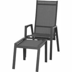 SIENA GARDEN Savona Savona Hocker Matt Anthrazit / Silber-schwarz -Siena Garden ea5e5ac7 c20d 4f72 9cb7 bd9a07f2b761