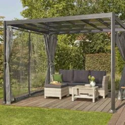 SIENA GARDEN Florenz Moskitonetze Zu Pavillon Florenz 3x3 M, Grau, 4er Set -Siena Garden fb6d34e6 1b94 4afe b967 05a3f2c7cc29