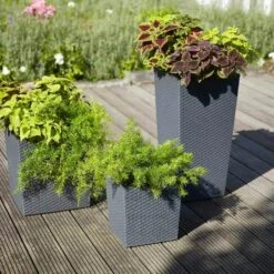 SIENA GARDEN Nizza Pflanzgefäß Nizza, Graphit Rillenoptik, 40x40x75 Cm -Siena Garden fc72ae5c 5223 435f 8bc2 2a3f50bd8234